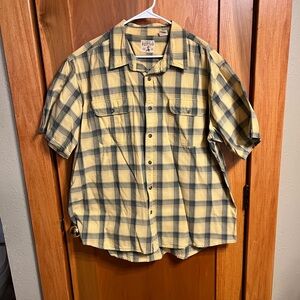 RedHead Casual Yellow and Gray Plaid Shirt